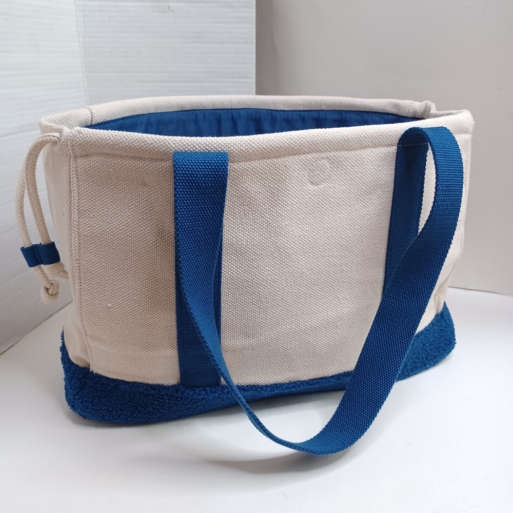 Vintage Disney Embroidered Navy Sherpa Bottom Canvas Tote - Picture 5 of 9